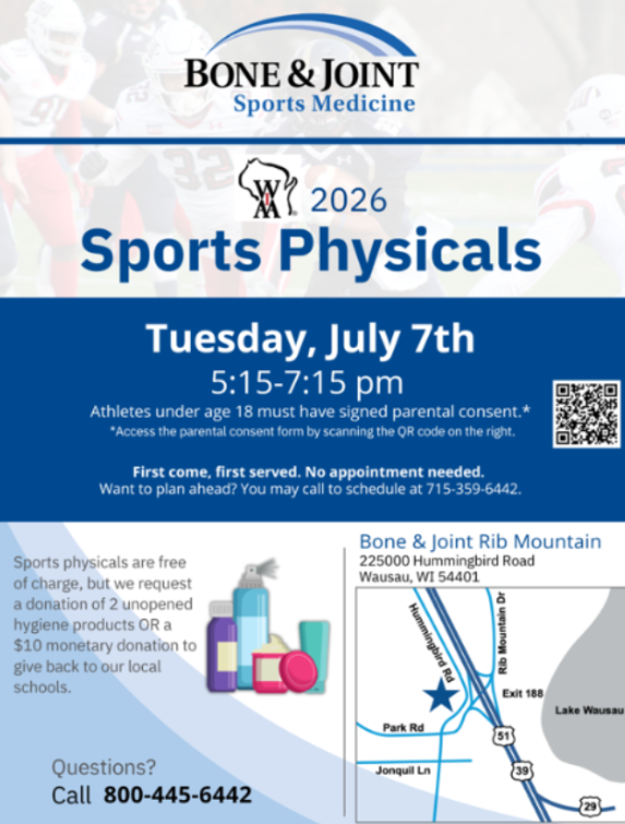 FREE sports physicals
