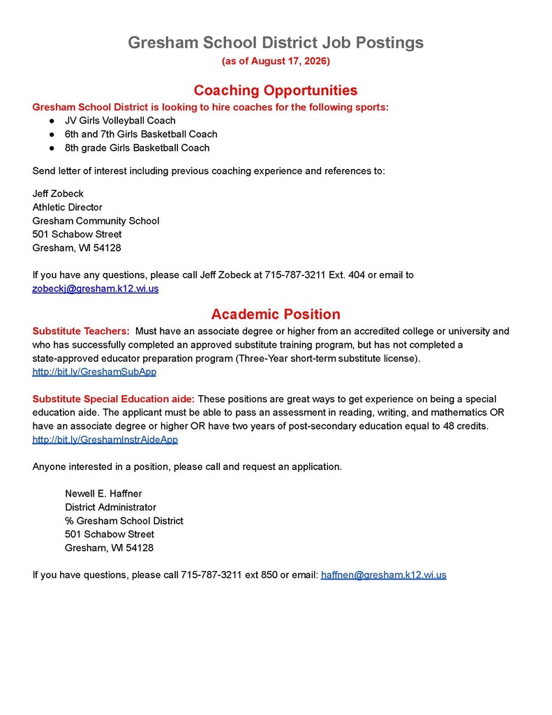 employment opportunities