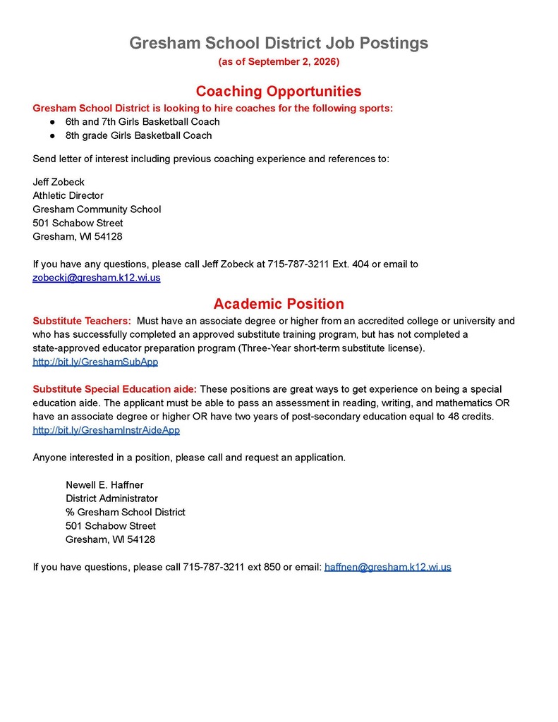employment opportunities