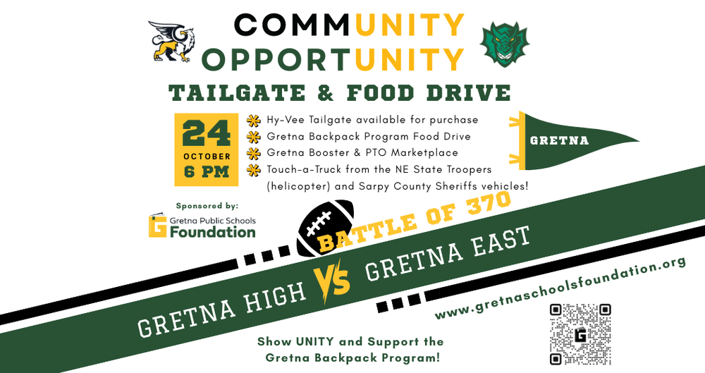 Community Opportunity October 24th - Show UNITY and Support the Gretna Backpack Program