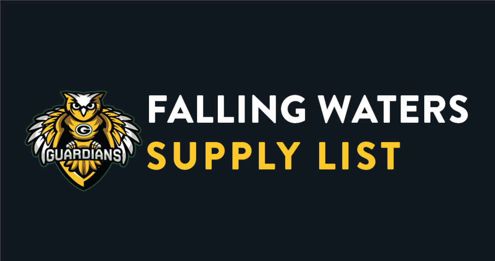 Guardian logo with text: Falling Waters Supply List