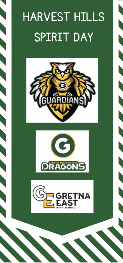 A graphic for gretna public school crests for elementary, and both high schools.