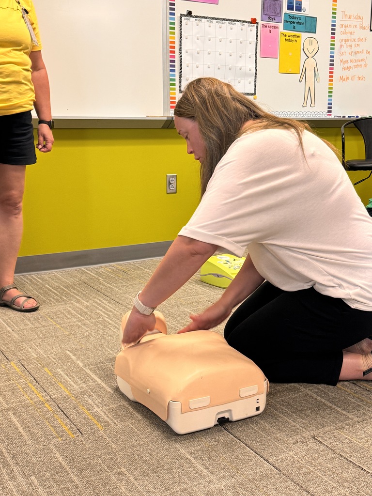Gretna public school elementary principal amy falcone training on CPR