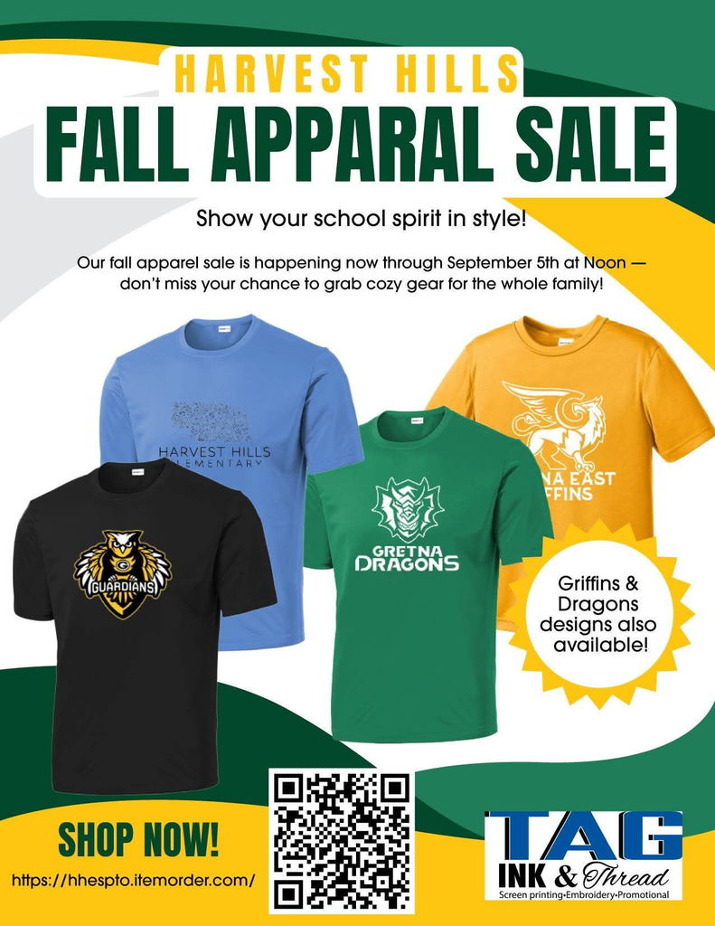 Harvest Hills Spirit Wear Order
