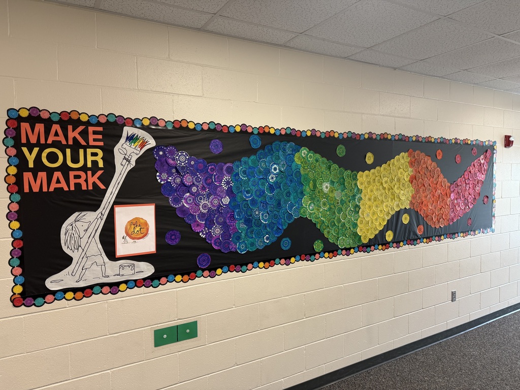 Make Your Mark collaborative art project posted in the hallways at Thomas Elementary.  