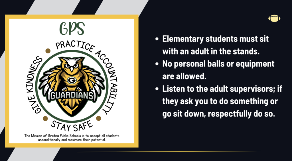 Gretna Public Schools Football rules flyer