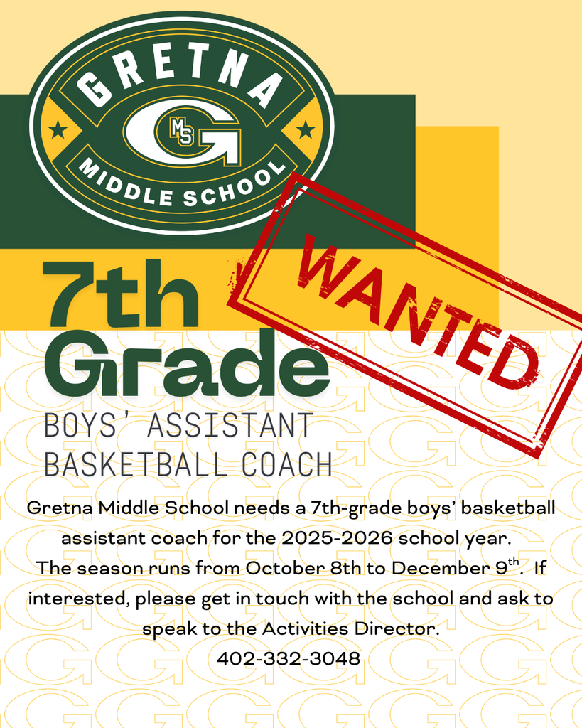 Flyer requesting a boys' basketball assistant coach at GMS.