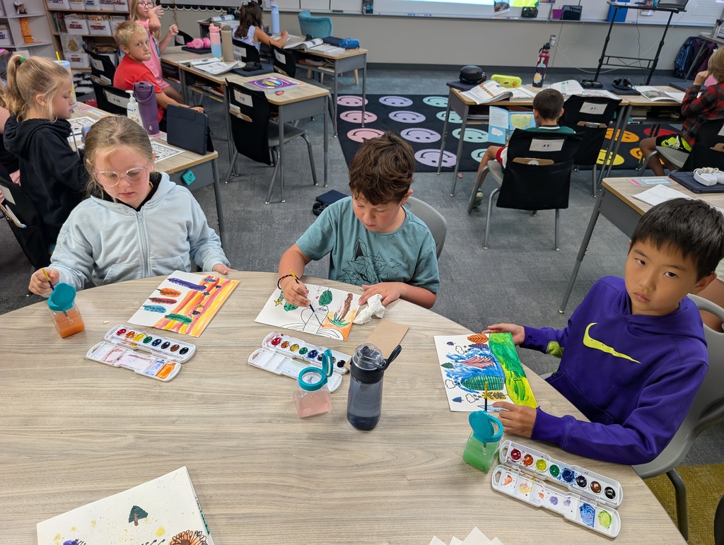 students working at a table