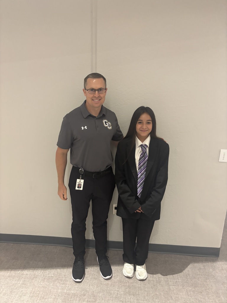 Mr. Gross with a student who dressed up like a teacher. 