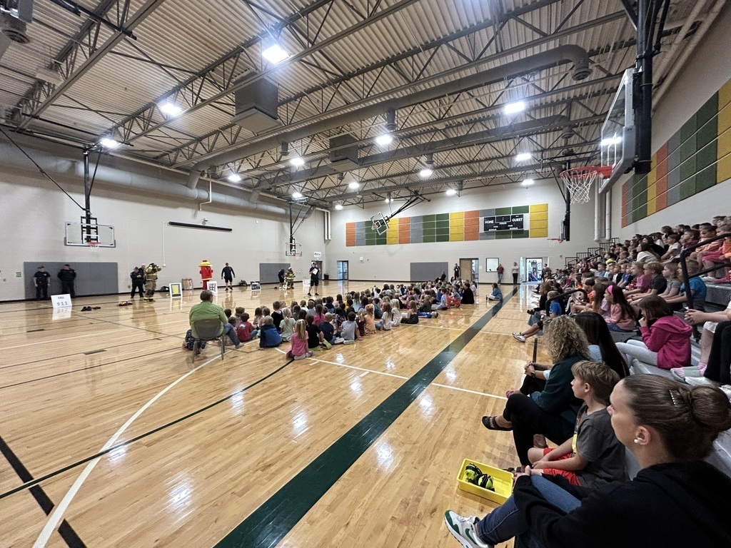 students listening to a fire safety lesson 