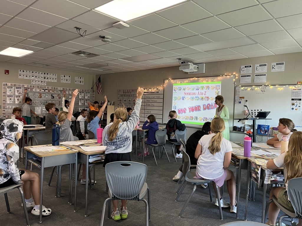 Students hear a presentation on the Nebraska Soybean Project