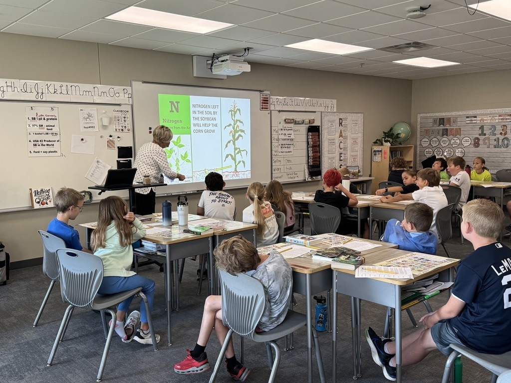 Students hear a presentation on the Nebraska Soybean Project