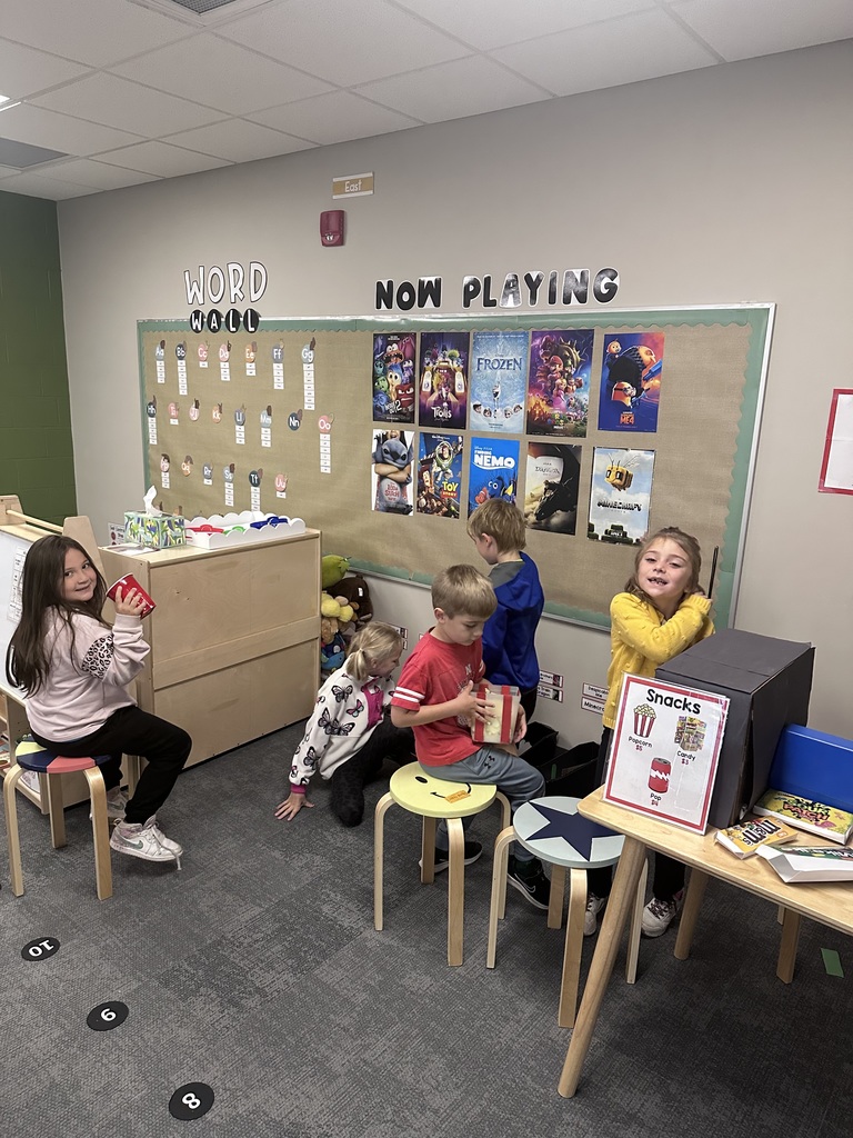 first graders playing in the classroom