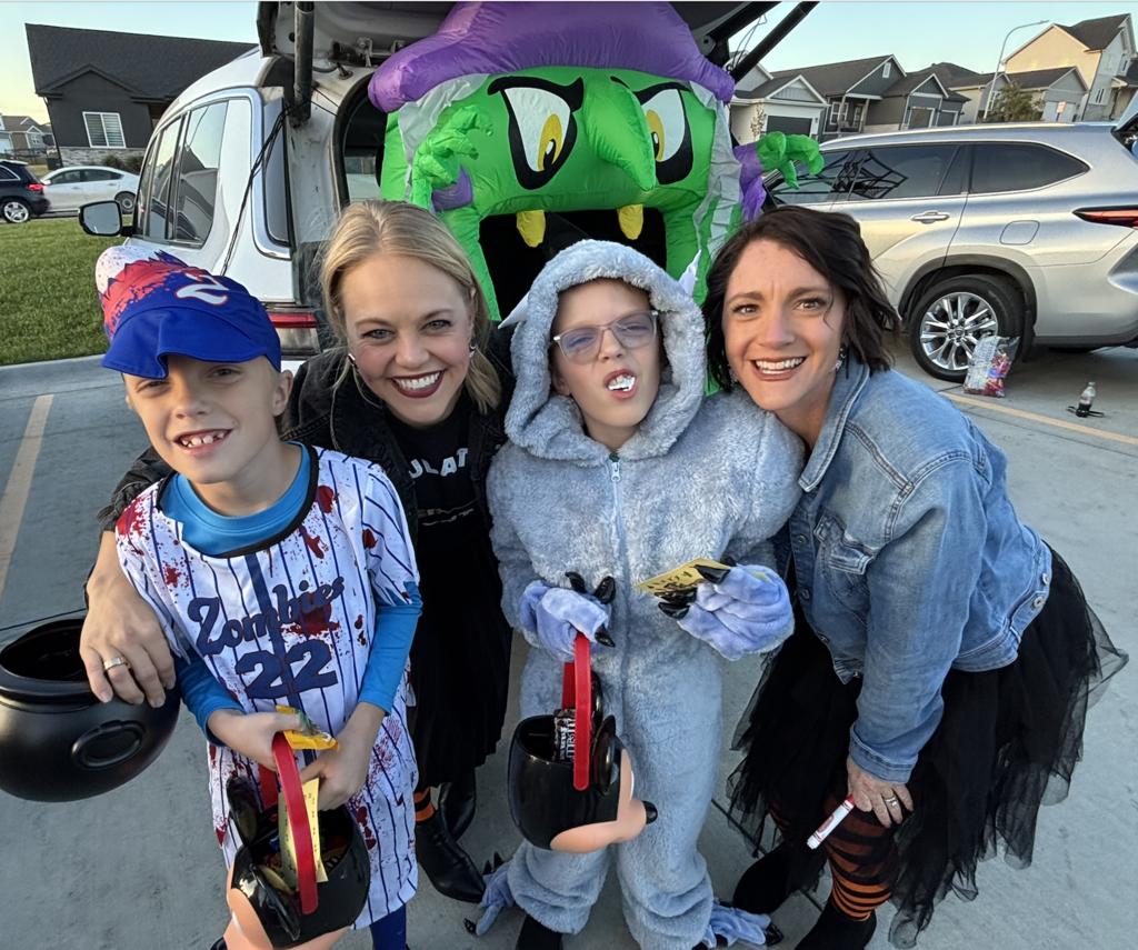 students and teachers in costume