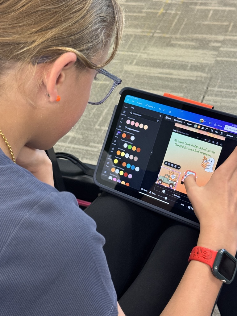 Photo of a student working on an iPad.