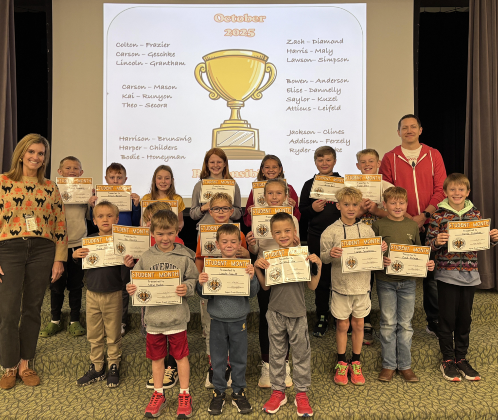 Image showing students of the month of October.