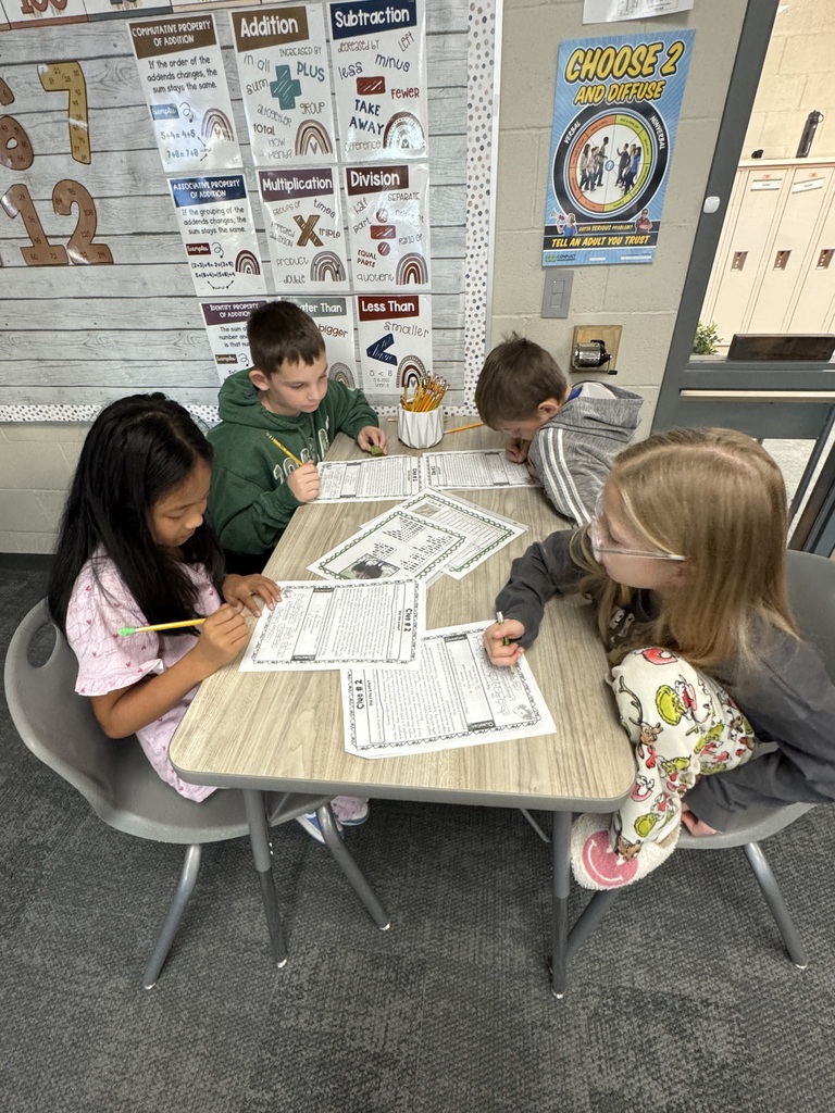 students working together on a project in the classroom