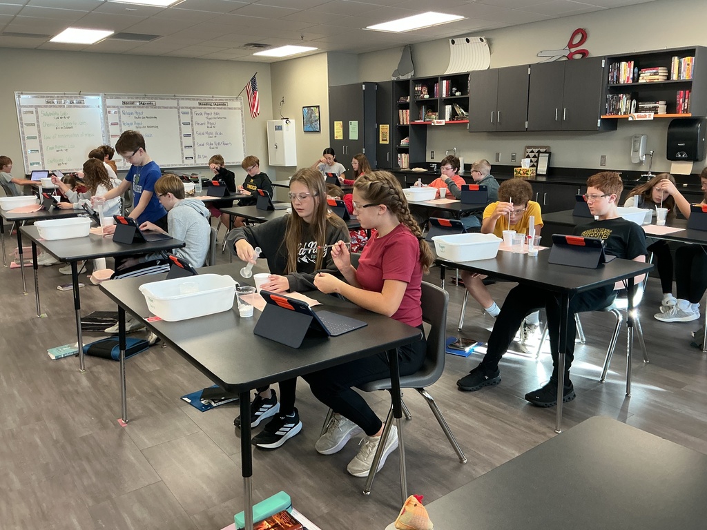 Photo of class working in pairs on their lab experiment.