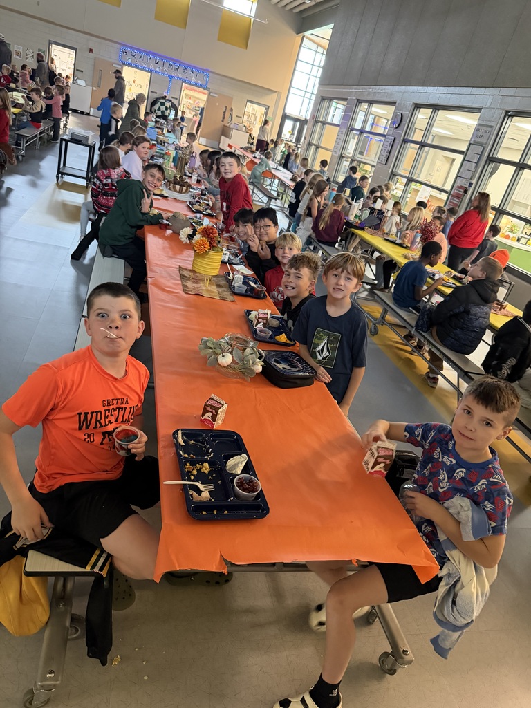 students being silly at thanksgiving lunch