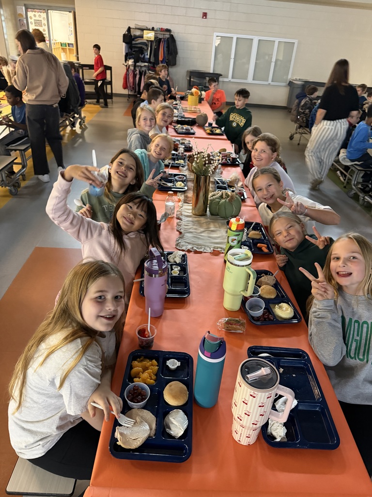 students being silly at thanksgiving lunch