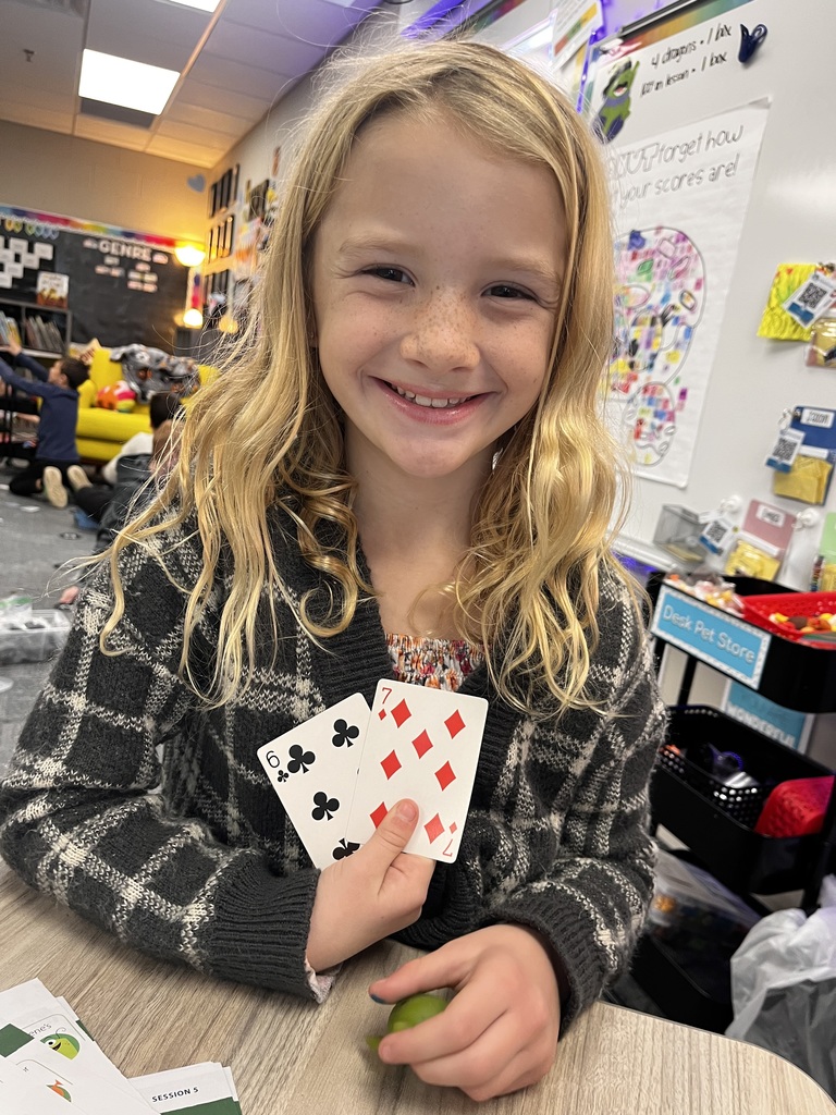 student celebrating 67th day of school