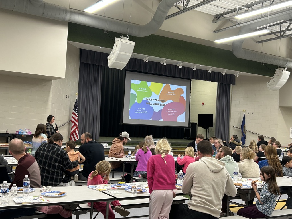 Family book night people in the cafeteria