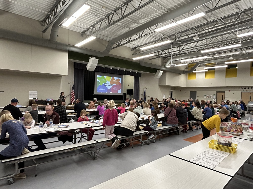 families in a cafeteria