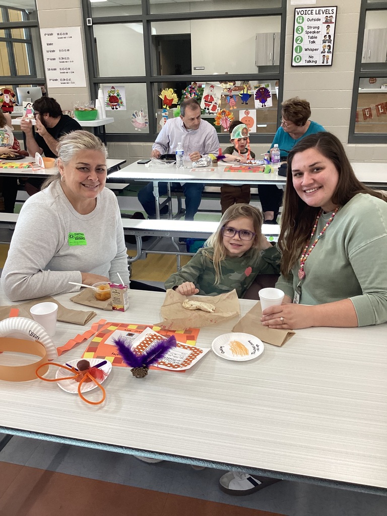 student and their family in the cafeteria