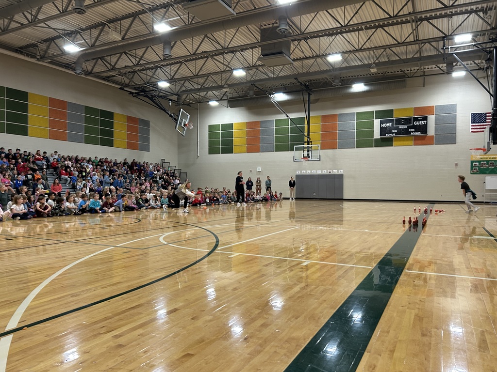 teachers bowling in the gym
