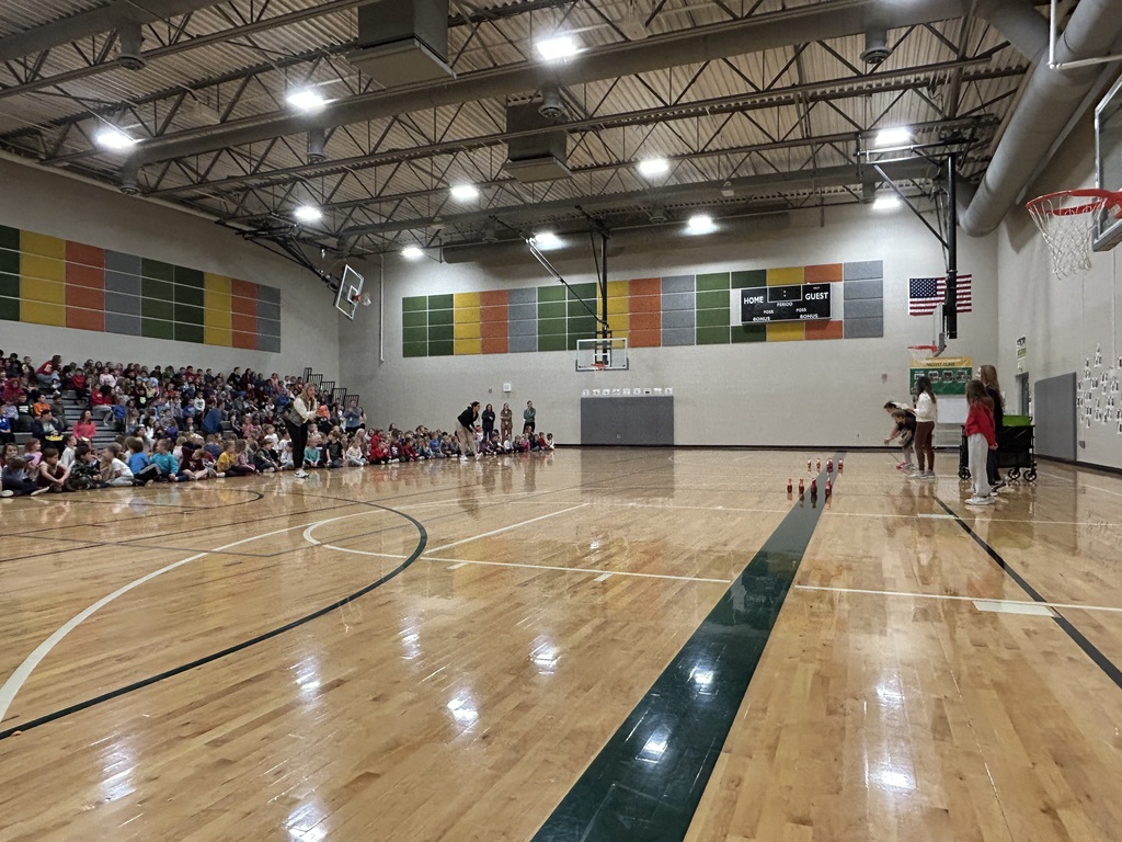 teachers bowling in the gym