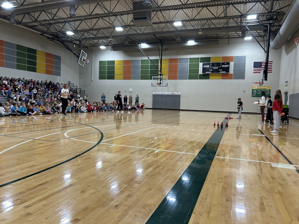 teachers bowling in the gym