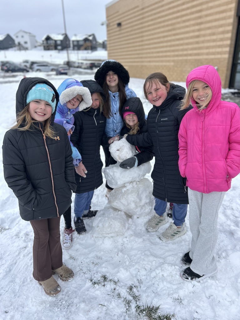 students playing in the snow