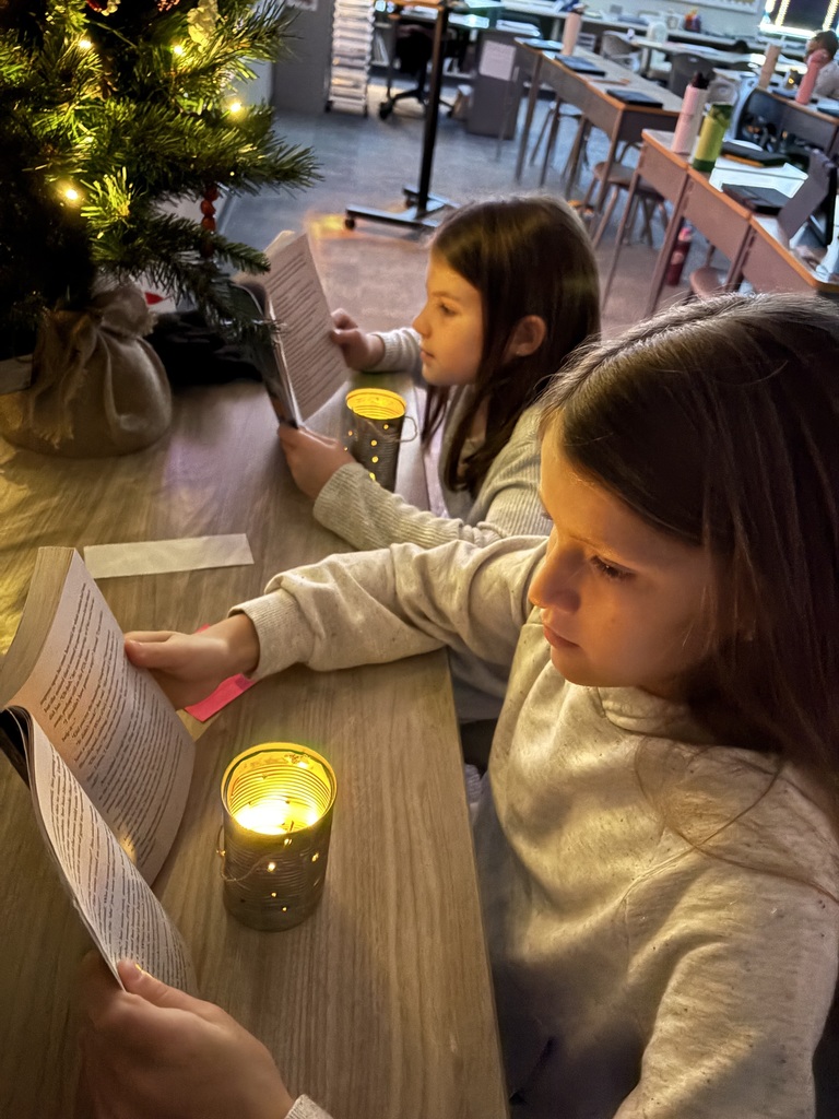 Student with homemade flashlight