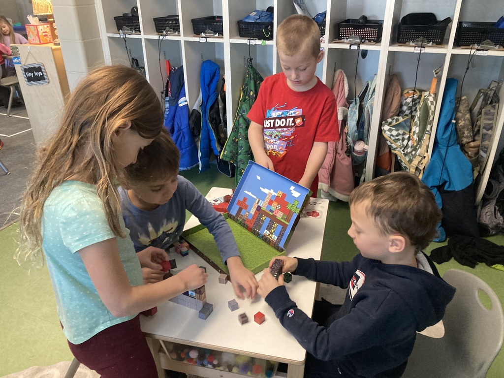 student playing with a game