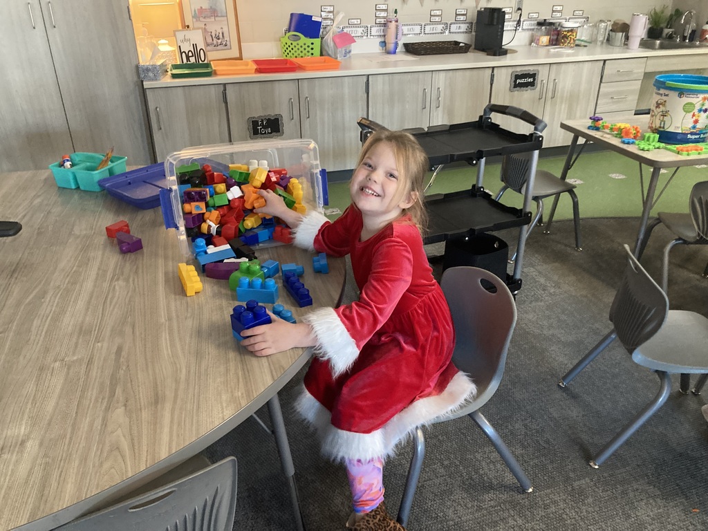 student playing with a game