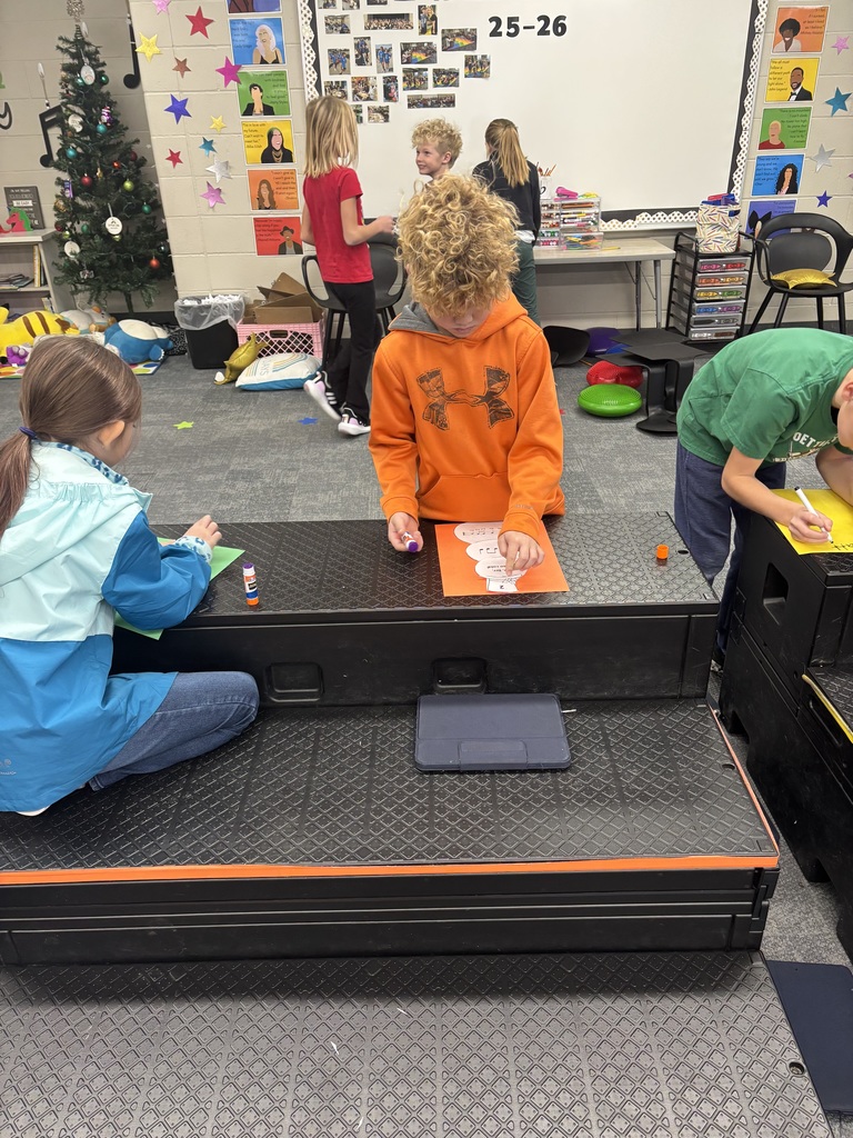 students doing a musical santa project