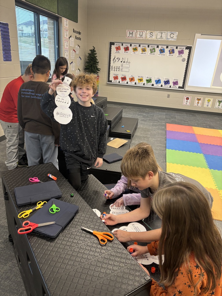 students doing a musical santa project