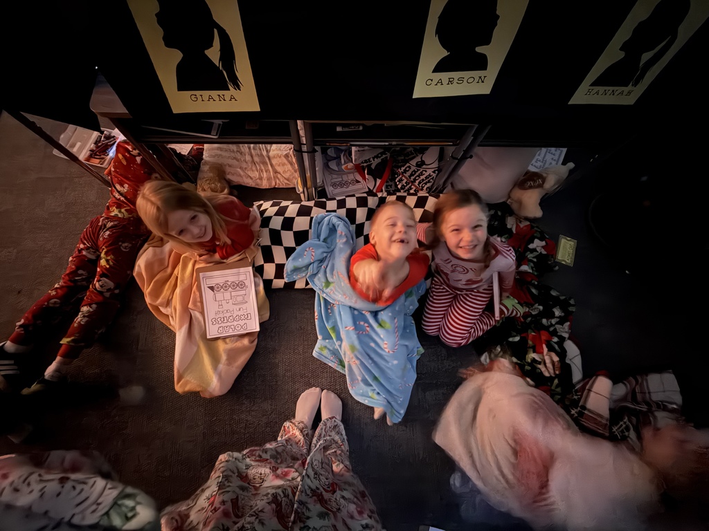 students having a camping day in class