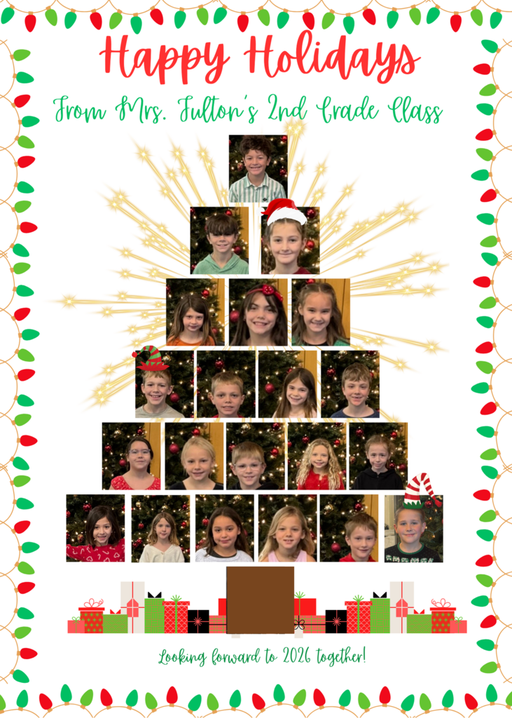 holiday card of students