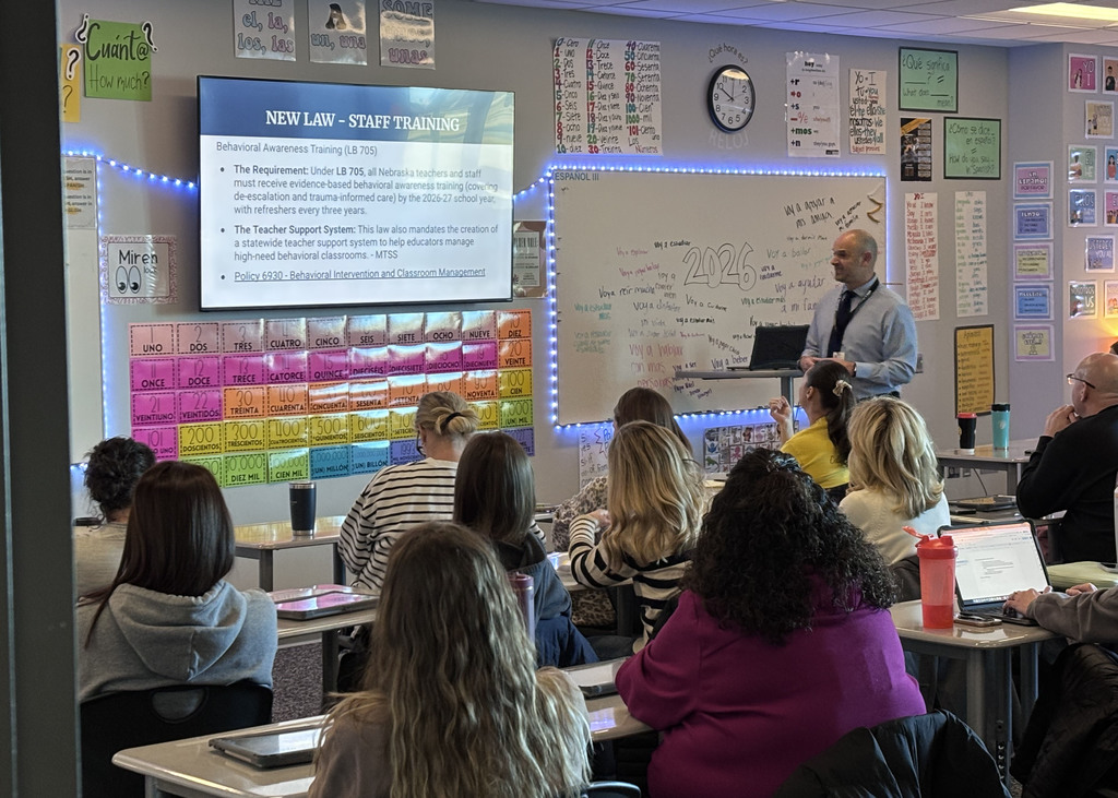 Mike Sortino speaking to GPS staff at PD day