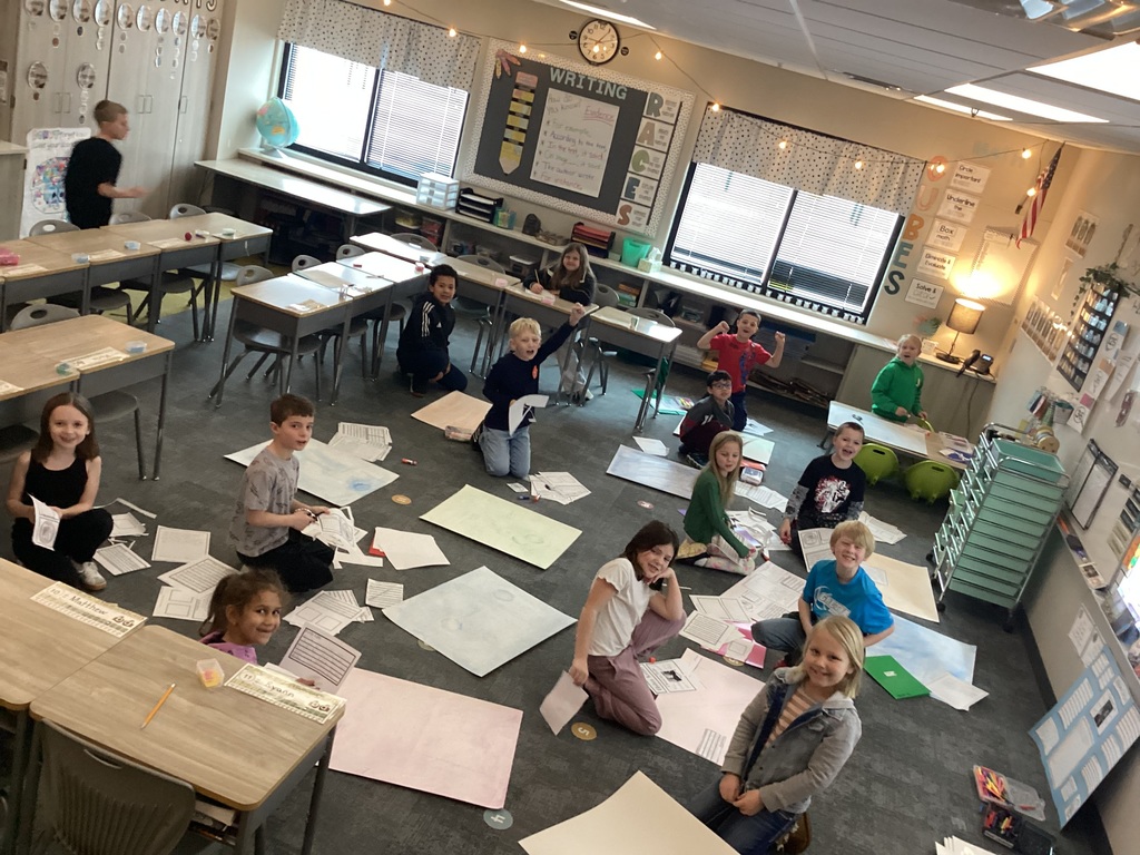 students working on a project in a classroom