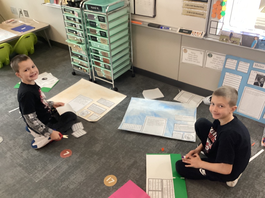 students working on a project in a classroom