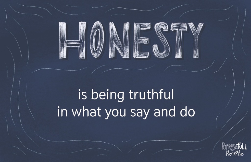 Honesty is being truthful in what you say and do