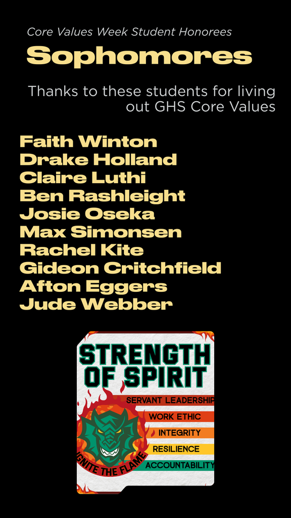 Sophomore Strength of Spirit Winners