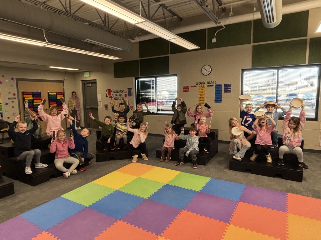 students in music class with instuments