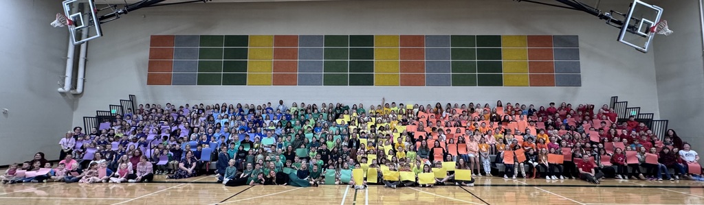 students celebrating color day at school