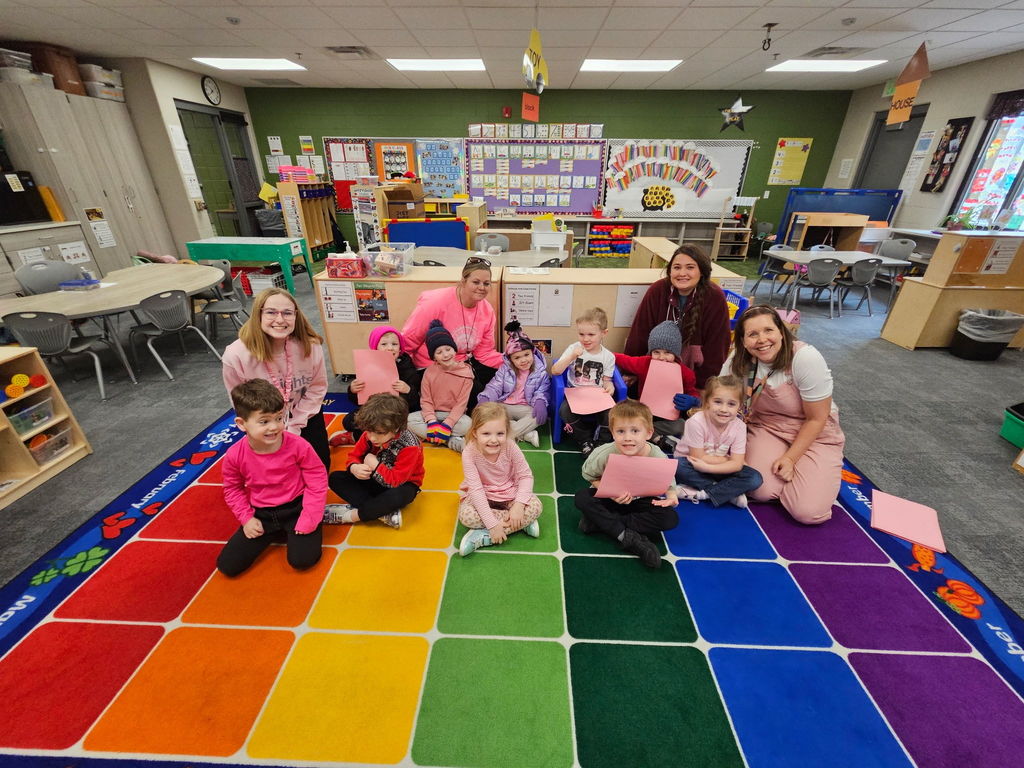 students celebrating color day at school