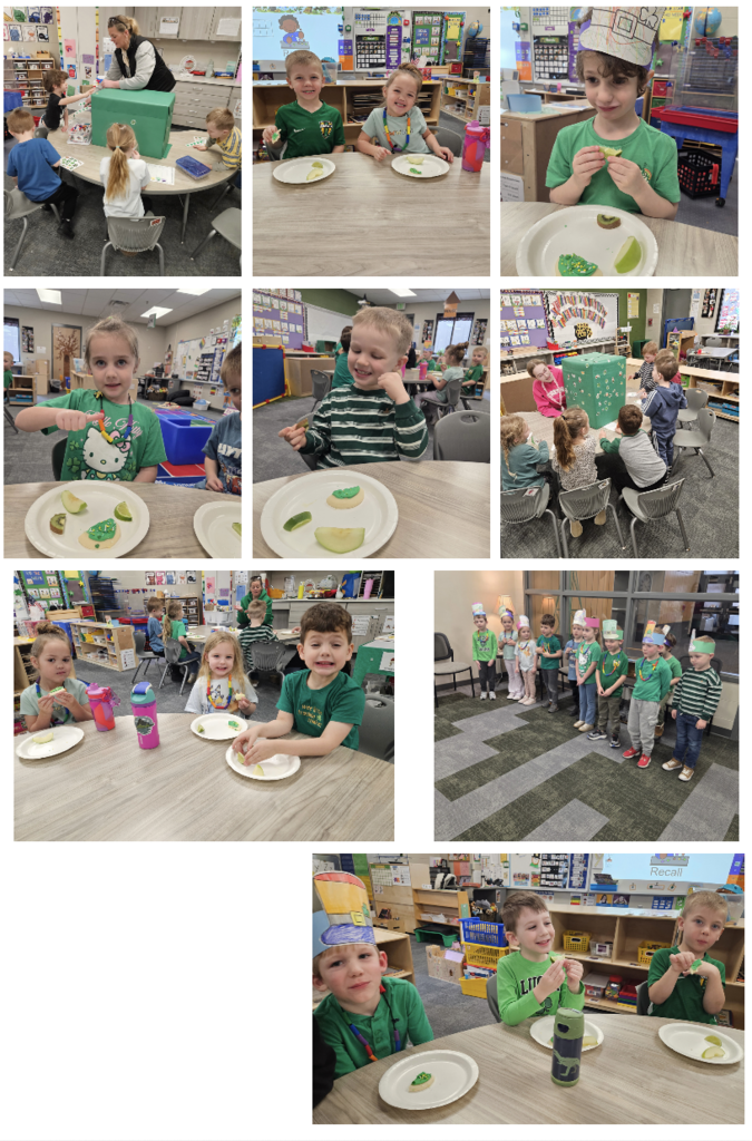 preschoolers in green