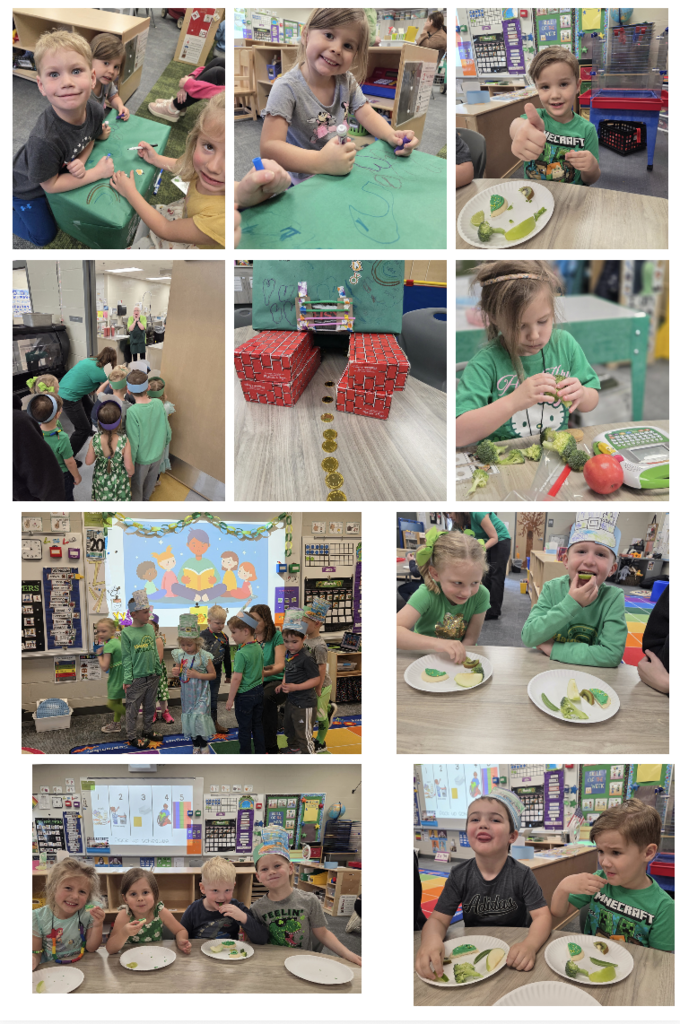 preschoolers in green