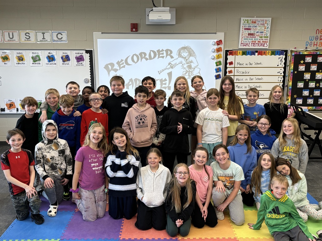 students playing the recorder